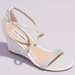 Crystal Crisscross Strap Wedge Sandals STEVE MADDEN X DB 8.5
